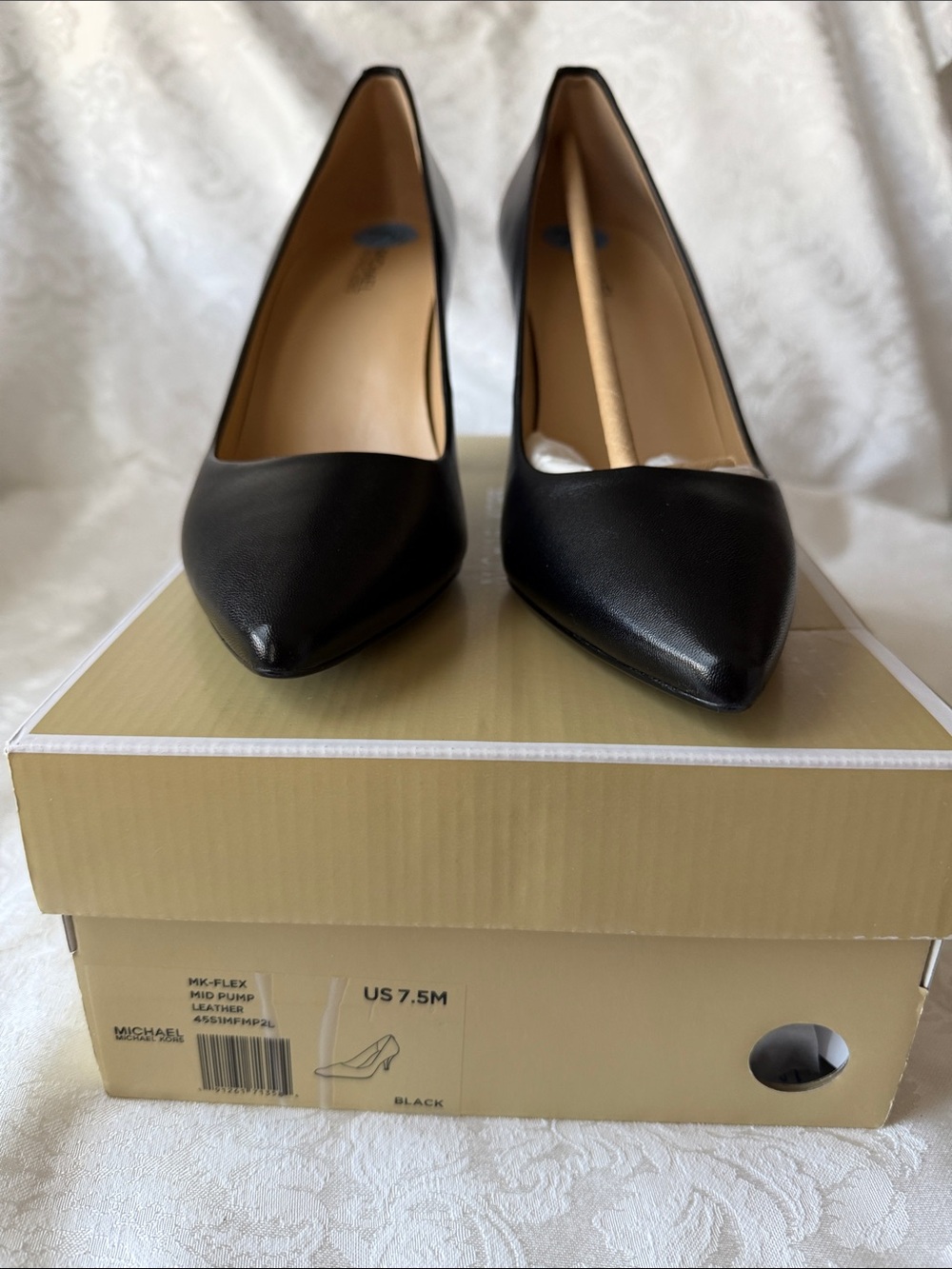 Michael Kors Black Pointed-Toe Leather Pumps